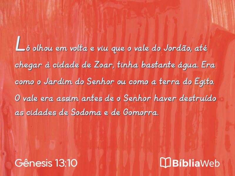 Gênesis 13:10 em imagem para compartilhar