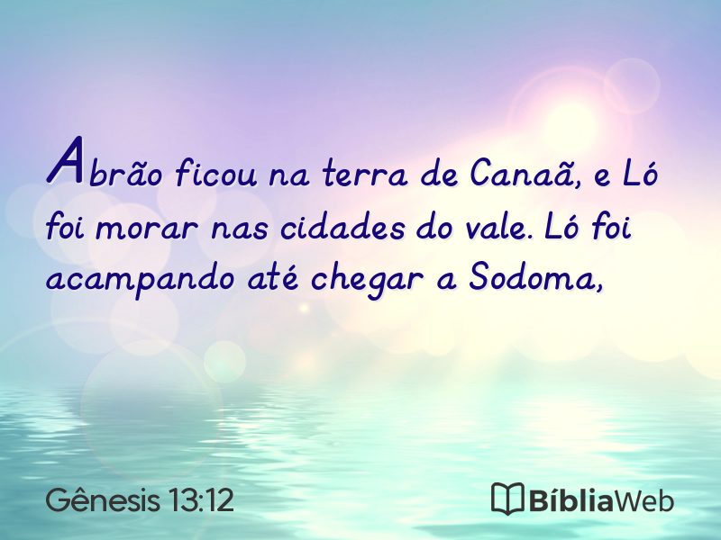 Gênesis 13:12 em imagem para compartilhar