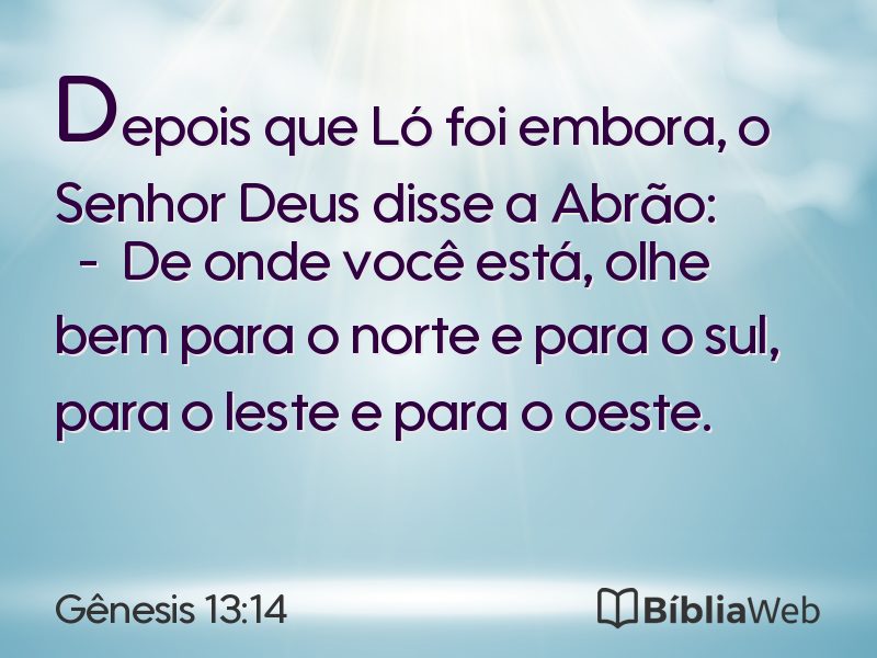 Gênesis 13:14 em imagem para compartilhar