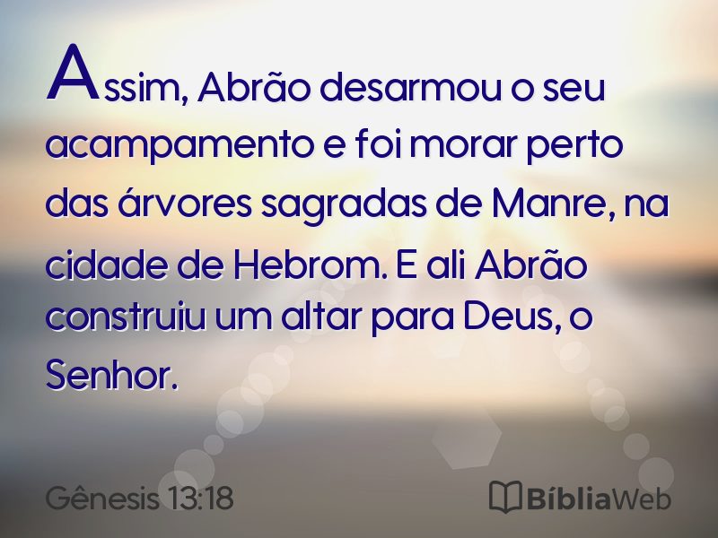 Gênesis 13:18 em imagem para compartilhar
