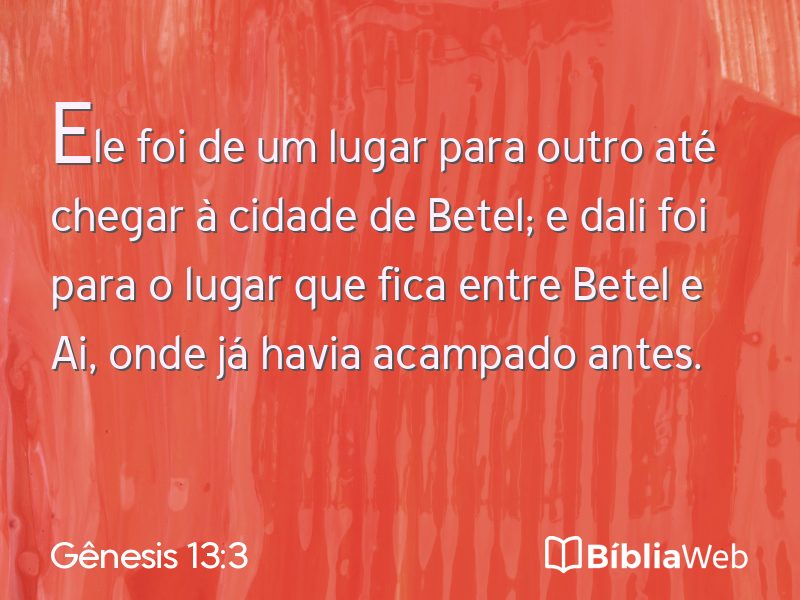 Gênesis 13:3 em imagem para compartilhar