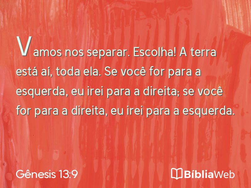 Gênesis 13:9 em imagem para compartilhar