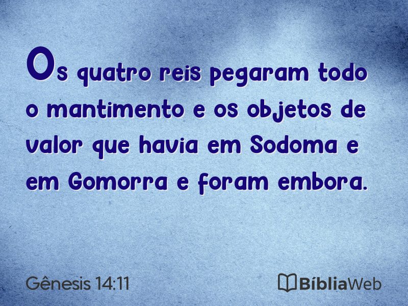 Gênesis 14:11 em imagem para compartilhar