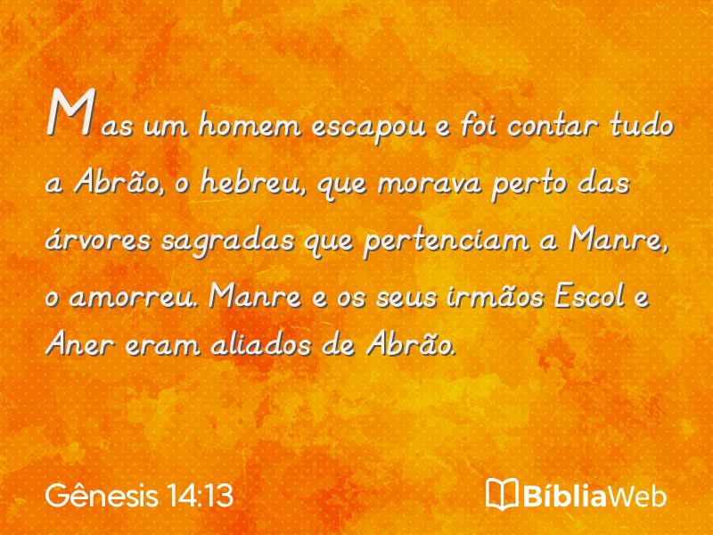Gênesis 14:13 em imagem para compartilhar