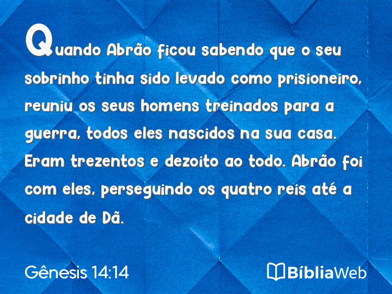 Gênesis 14:14 em imagem para compartilhar