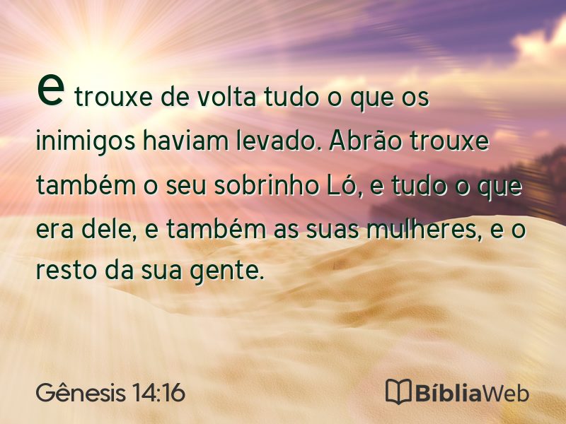 Gênesis 14:16 em imagem para compartilhar
