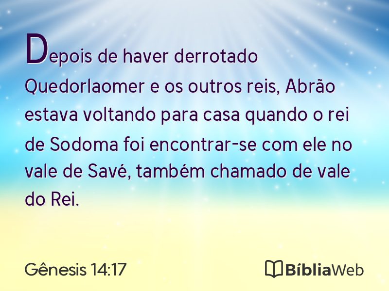 Gênesis 14:17 em imagem para compartilhar