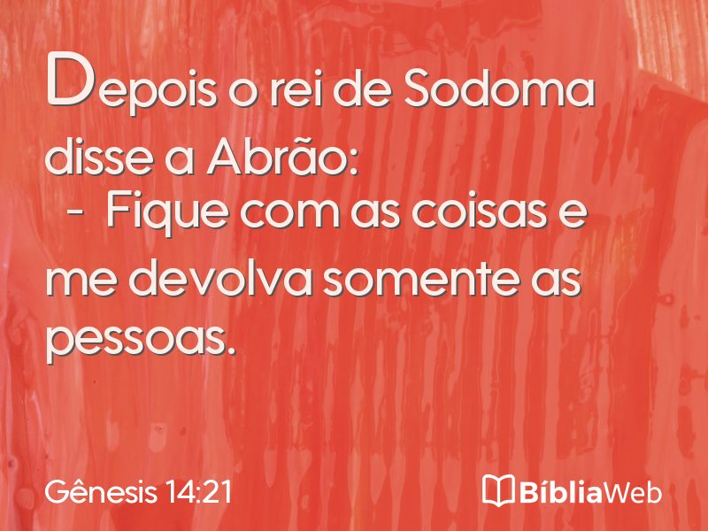 Gênesis 14:21 em imagem para compartilhar