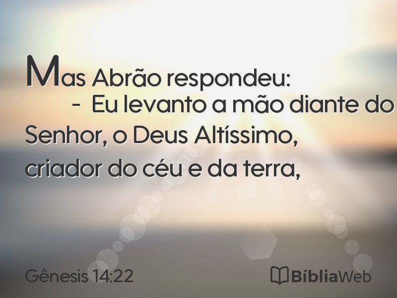 Gênesis 14:22 em imagem para compartilhar