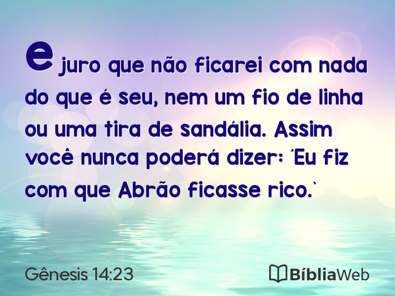 Gênesis 14:23 em imagem para compartilhar