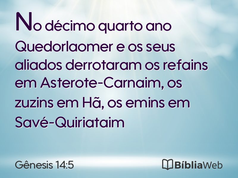 Gênesis 14:5 em imagem para compartilhar