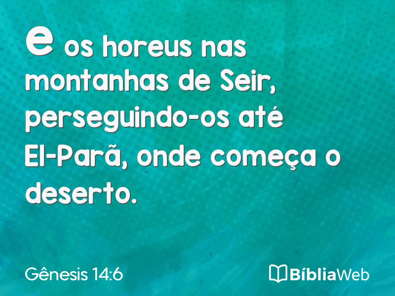 Gênesis 14:6 em imagem para compartilhar