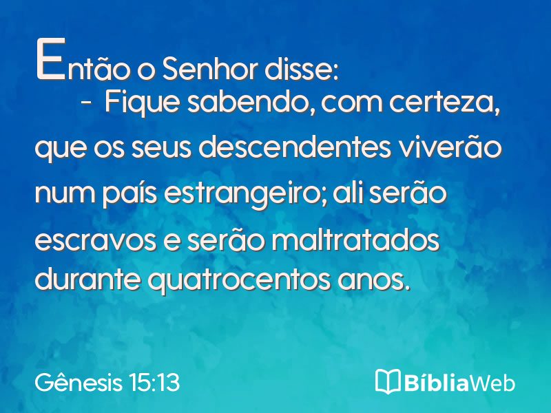 Gênesis 15:13 em imagem para compartilhar