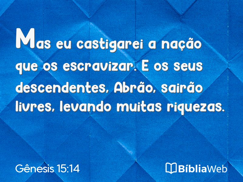 Gênesis 15:14 em imagem para compartilhar