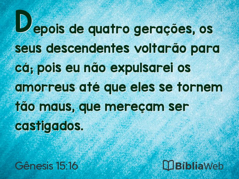 Gênesis 15:16 em imagem para compartilhar