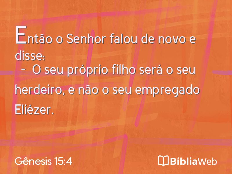 Gênesis 15:4 em imagem para compartilhar