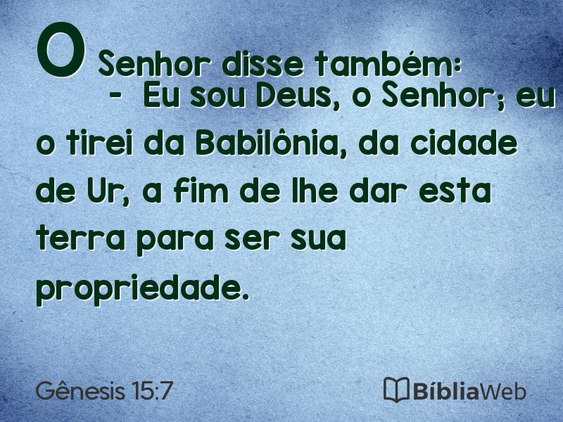 Gênesis 15:7 em imagem para compartilhar