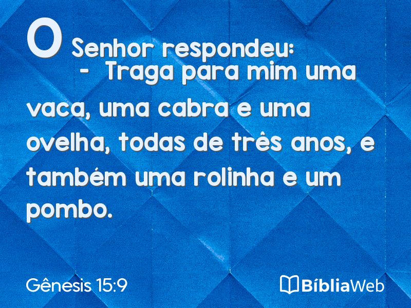 Gênesis 15:9 em imagem para compartilhar