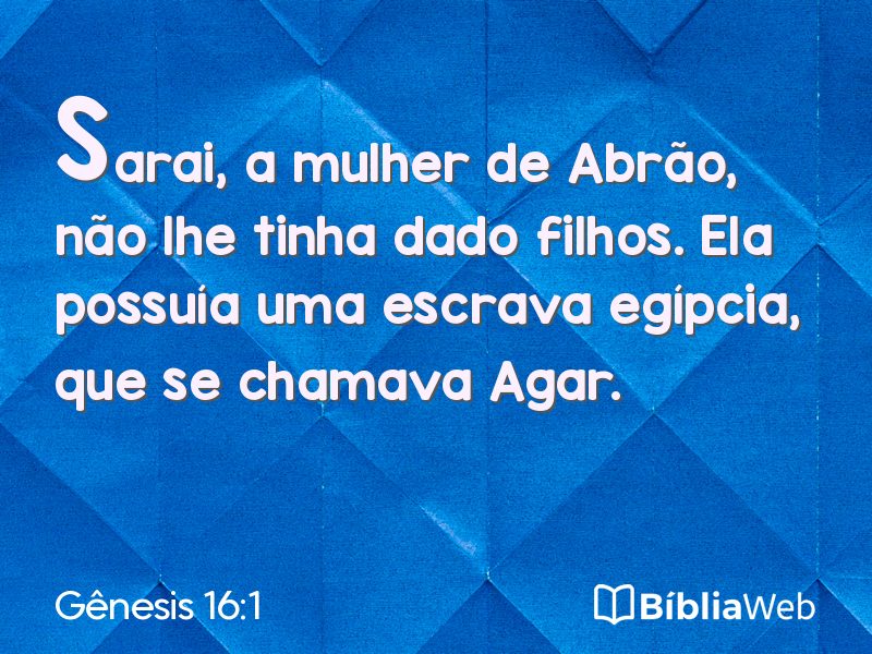 Gênesis 16:1 em imagem para compartilhar