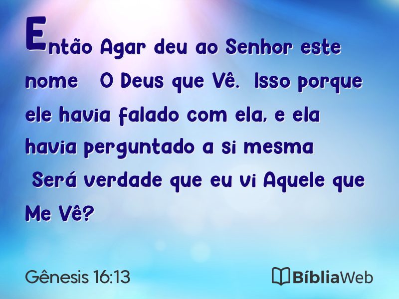 Gênesis 16:13 em imagem para compartilhar