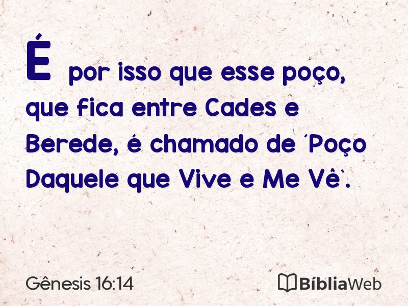 Gênesis 16:14 em imagem para compartilhar