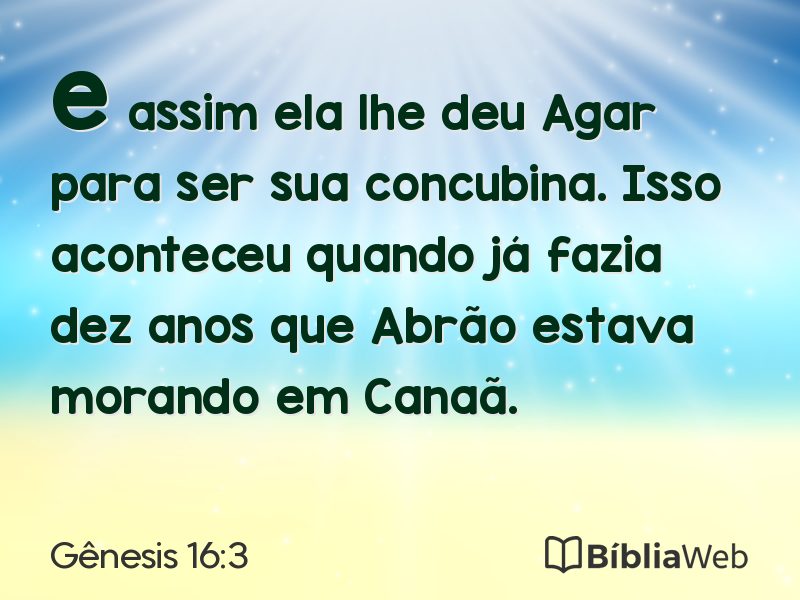 Gênesis 16:3 em imagem para compartilhar