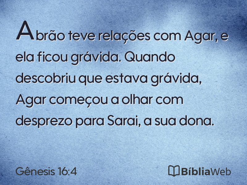 Gênesis 16:4 em imagem para compartilhar