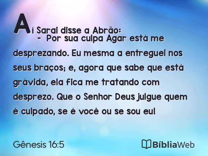Gênesis 16:5 em imagem para compartilhar