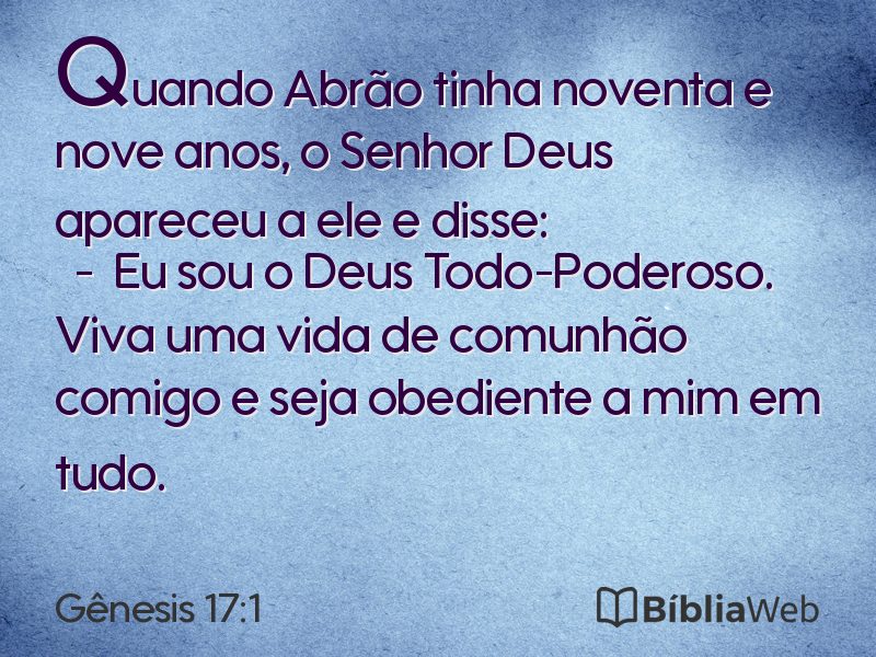 Gênesis 17:1 em imagem para compartilhar