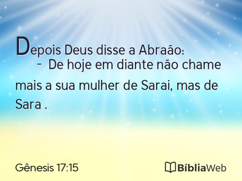 Gênesis 17:15 em imagem para compartilhar
