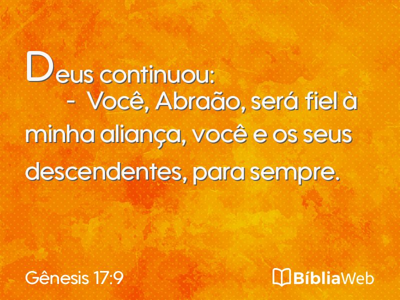 Gênesis 17:9 em imagem para compartilhar