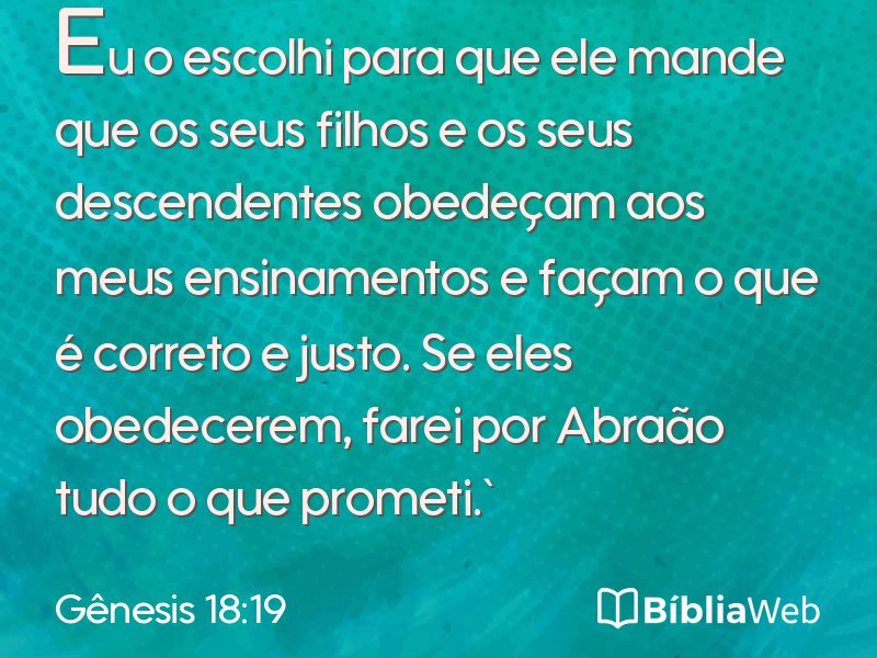 Gênesis 18:19 em imagem para compartilhar