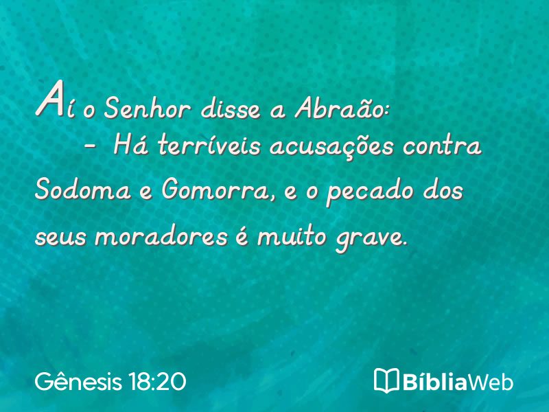 Gênesis 18:20 em imagem para compartilhar