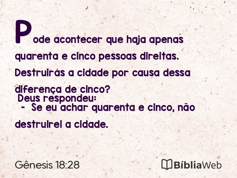 Gênesis 18:28 em imagem para compartilhar