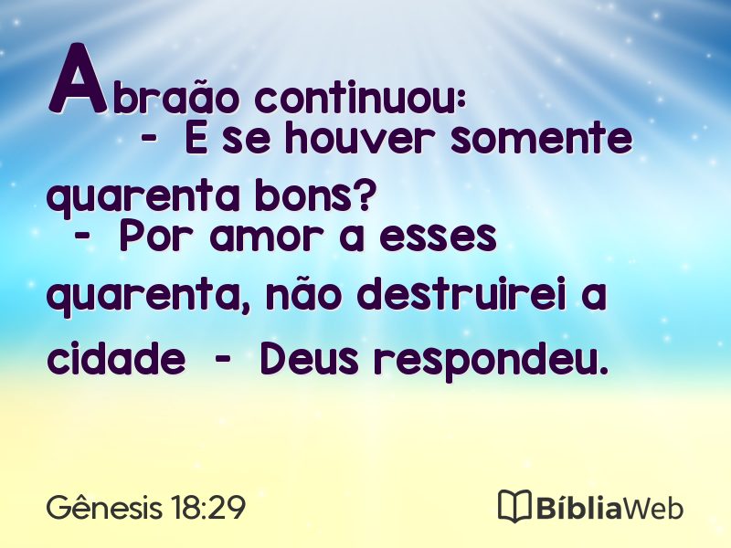 Gênesis 18:29 em imagem para compartilhar