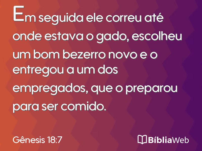 Gênesis 18:7 em imagem para compartilhar