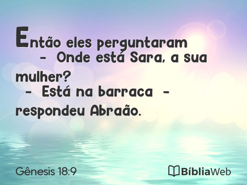 Gênesis 18:9 em imagem para compartilhar