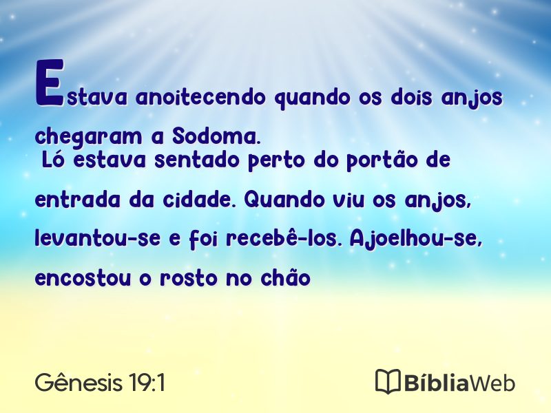 Gênesis 19:1 em imagem para compartilhar