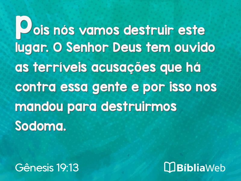 Gênesis 19:13 em imagem para compartilhar