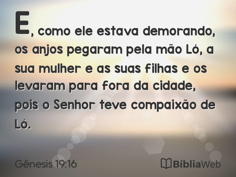 Gênesis 19:16 em imagem para compartilhar