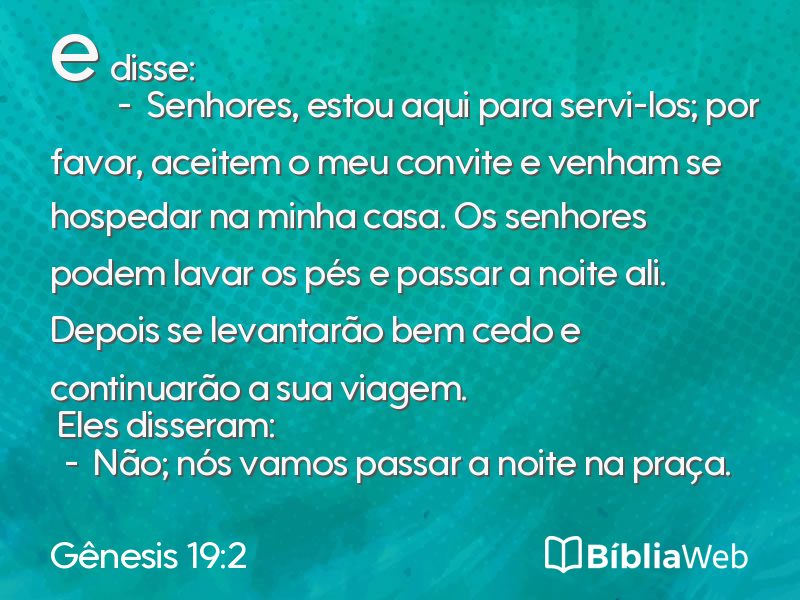 Gênesis 19:2 em imagem para compartilhar