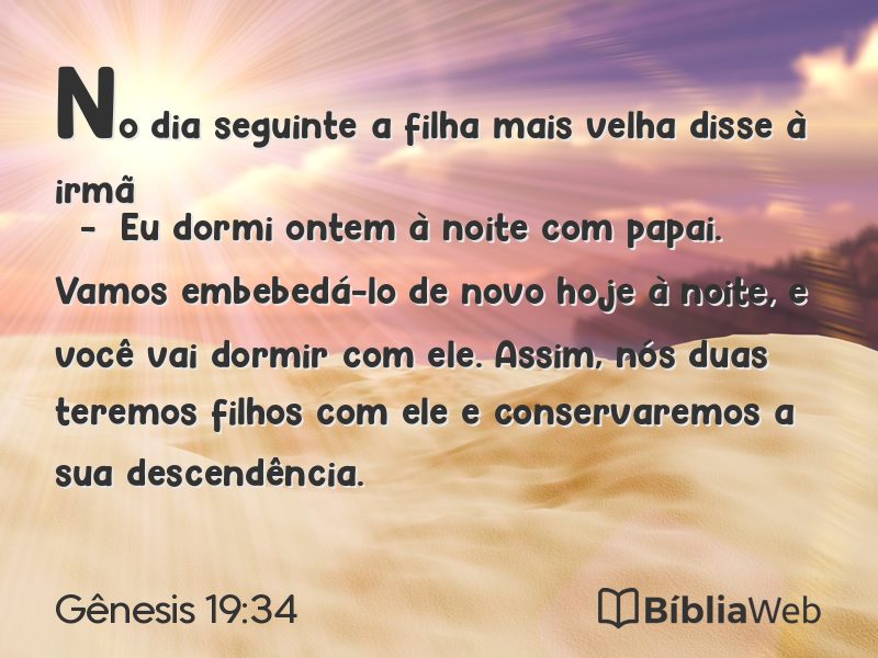 Gênesis 19:34 em imagem para compartilhar
