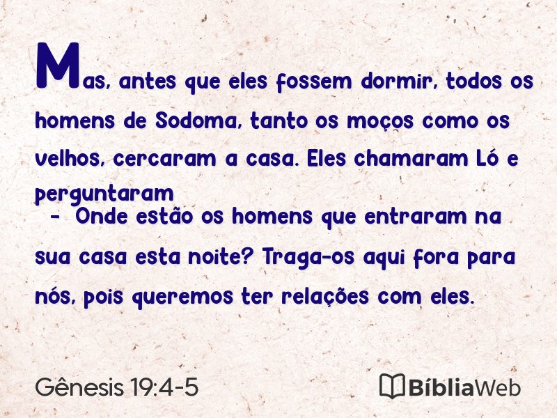 Gênesis 19:4-5 em imagem para compartilhar