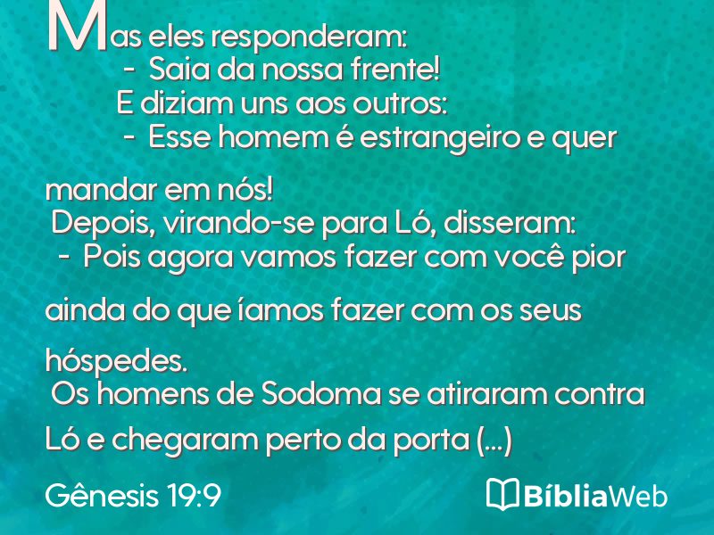 Gênesis 19:9 em imagem para compartilhar