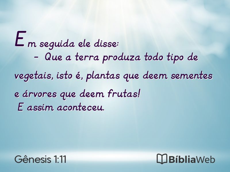 Gênesis 1:11 em imagem para compartilhar