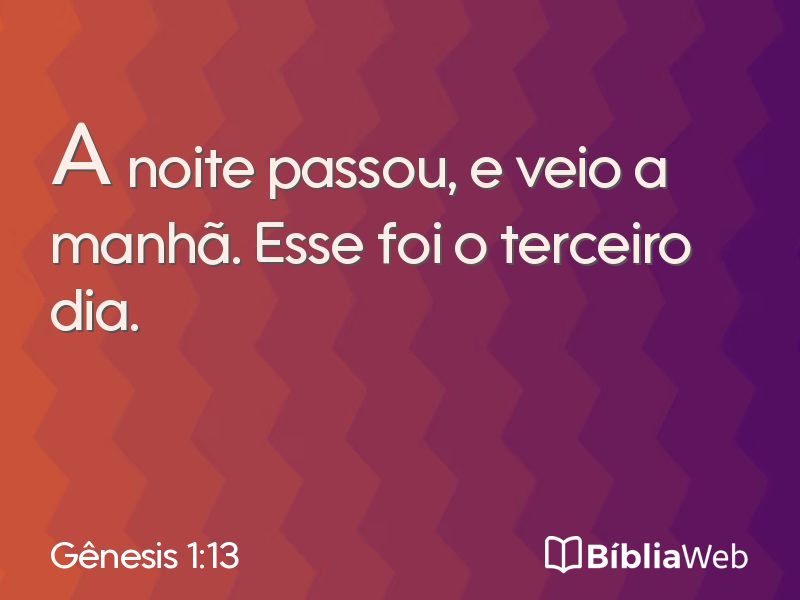 Gênesis 1:13 em imagem para compartilhar