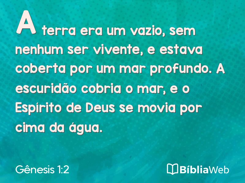 Gênesis 1:2 em imagem para compartilhar