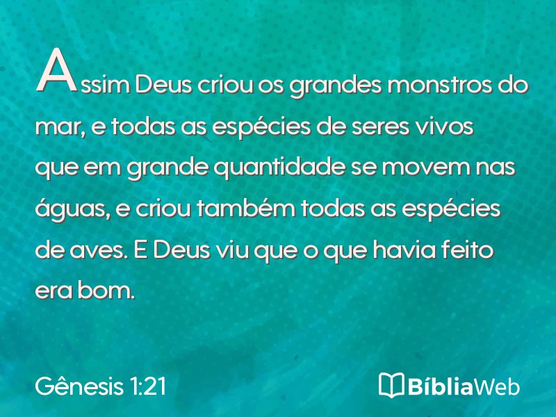 Gênesis 1:21 em imagem para compartilhar