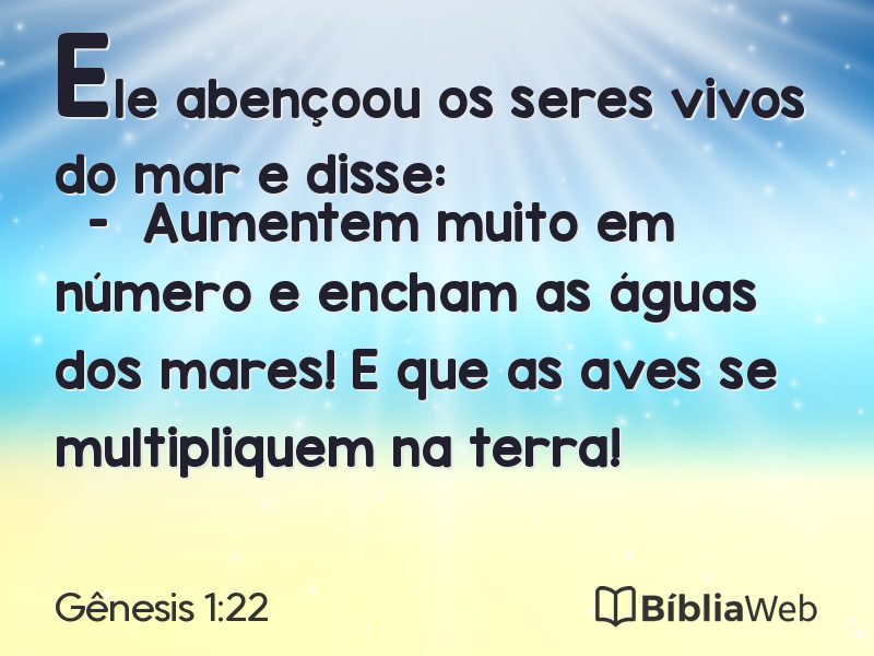 Gênesis 1:22 em imagem para compartilhar