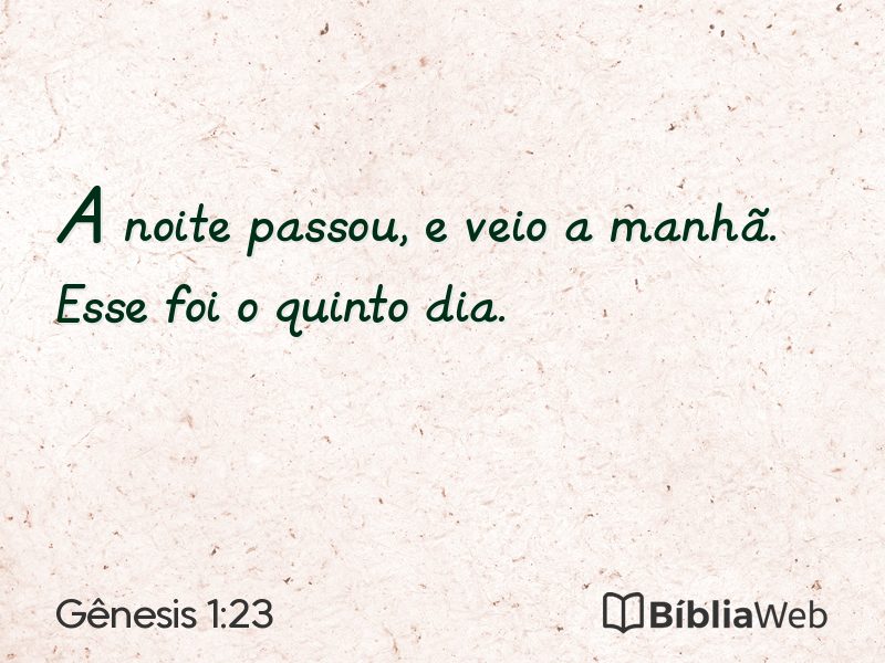 Gênesis 1:23 em imagem para compartilhar
